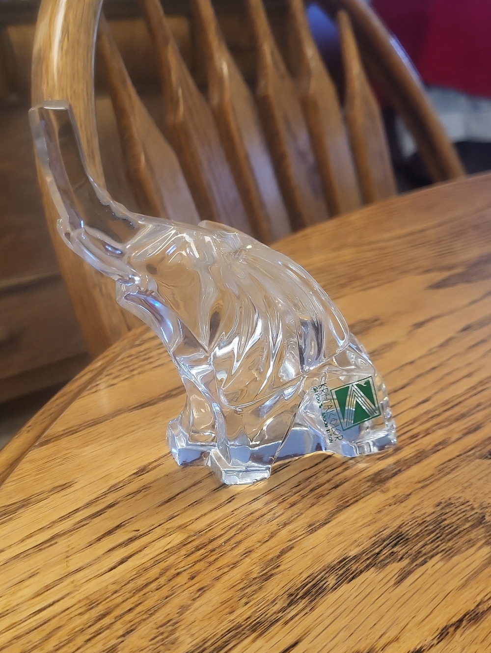 Crystal Elephant Figurine - Clear Glass Home Art